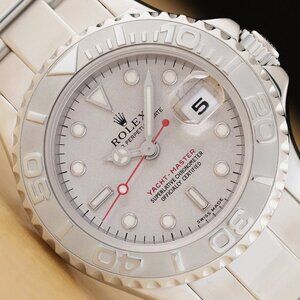 ROLEX LADIES YACHT-MASTER PLATINUM DIAL 29MM WATCH WITH BOX